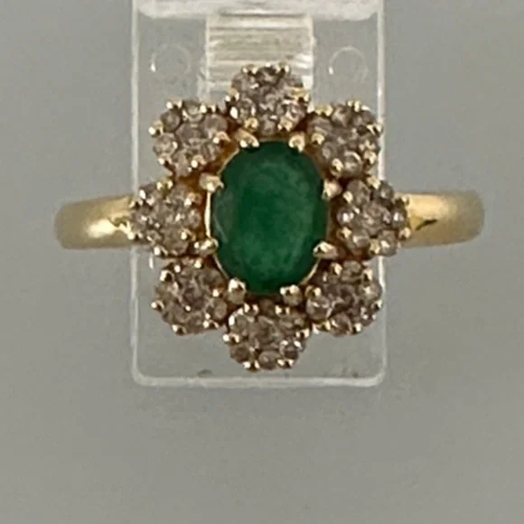 EFFY 14k Diamonds real emerald real solid Gold and Green Gemstone Ring - Picture 1 of 9